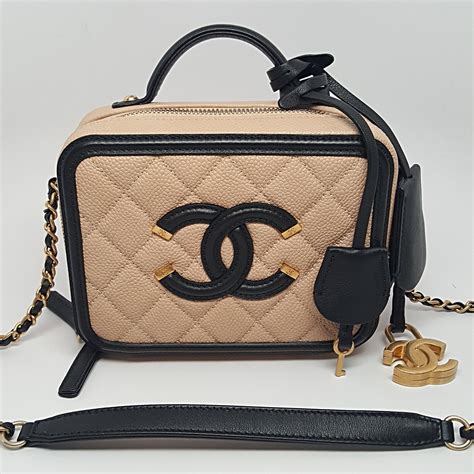 chanel vanity case beige small|chanel vintage vanity case bag.